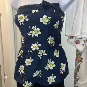 NWT Y2K Hollister Floral Strapless Top with Bow